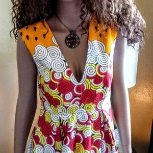 African print long dress